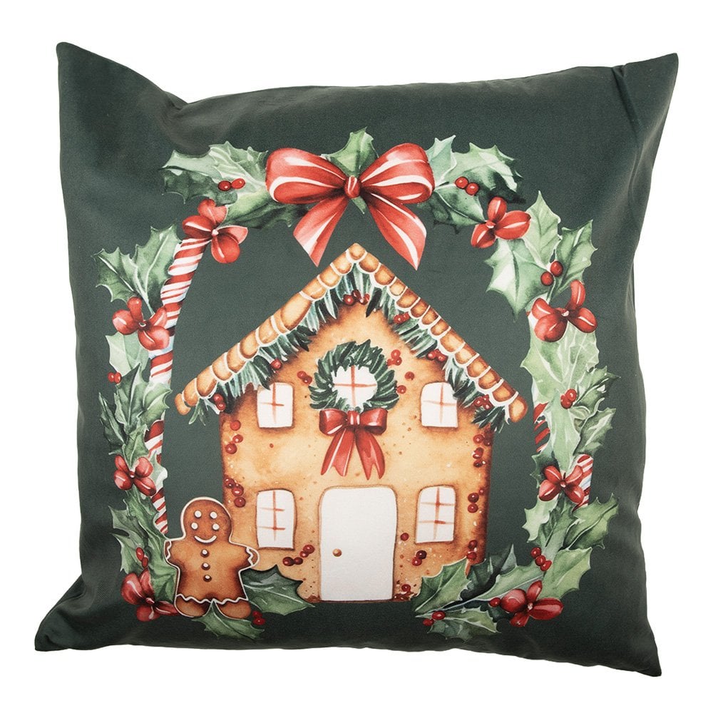 Kussenhoes 45x45 cm Groen Polyester Kerst