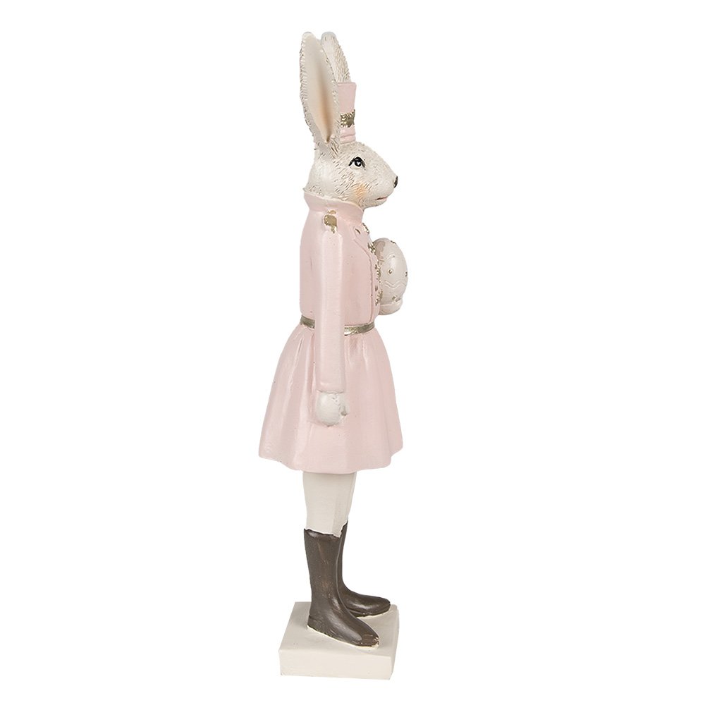 Beeld Konijn 23 cm Beige Roze Polyresin Paasdecoratie