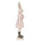 Beeld Konijn 23 cm Beige Roze Polyresin Paasdecoratie