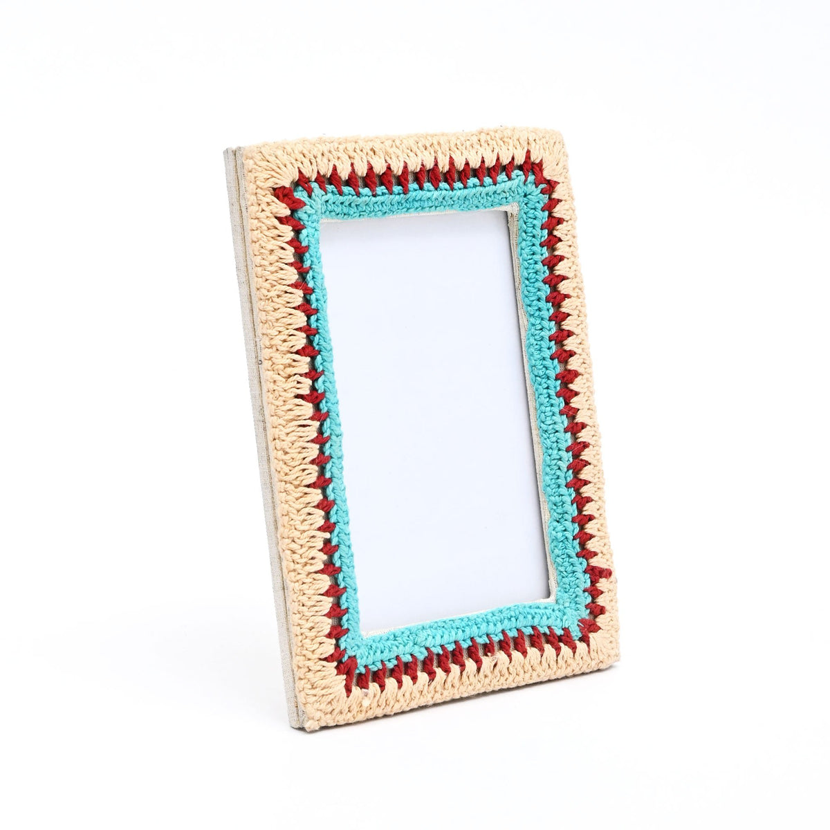 Fotolijst – Earth & Aqua Boho Beaded – Artisan Decor – 4×6 Inch
