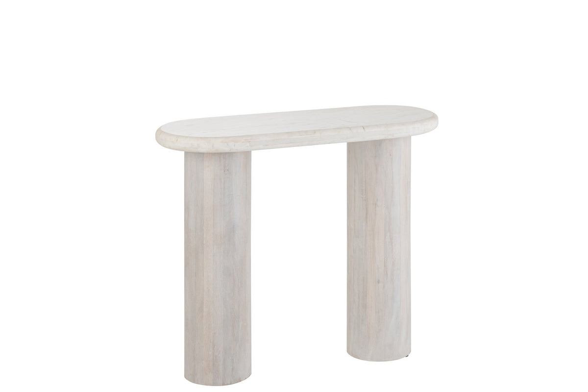 J-Line console Marmer - steen - gebroken wit