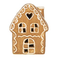 Gingerbread house met LED 8x6x11 cm Bruin Keramiek