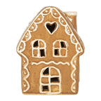 Gingerbread house met LED 8x6x11 cm Bruin Keramiek