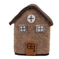 Decoratie Beeld Huis 12x7x14 cm Bruin Vilt
