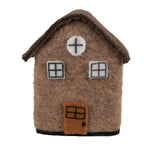 Decoratie Beeld Huis 12x7x14 cm Bruin Vilt