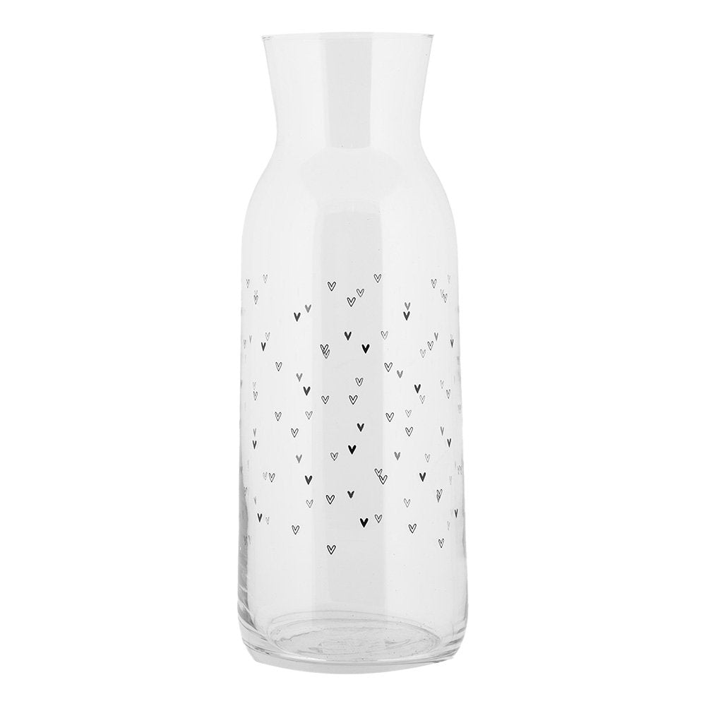 Karaf 1000 ml Transparant Glas Hartjes