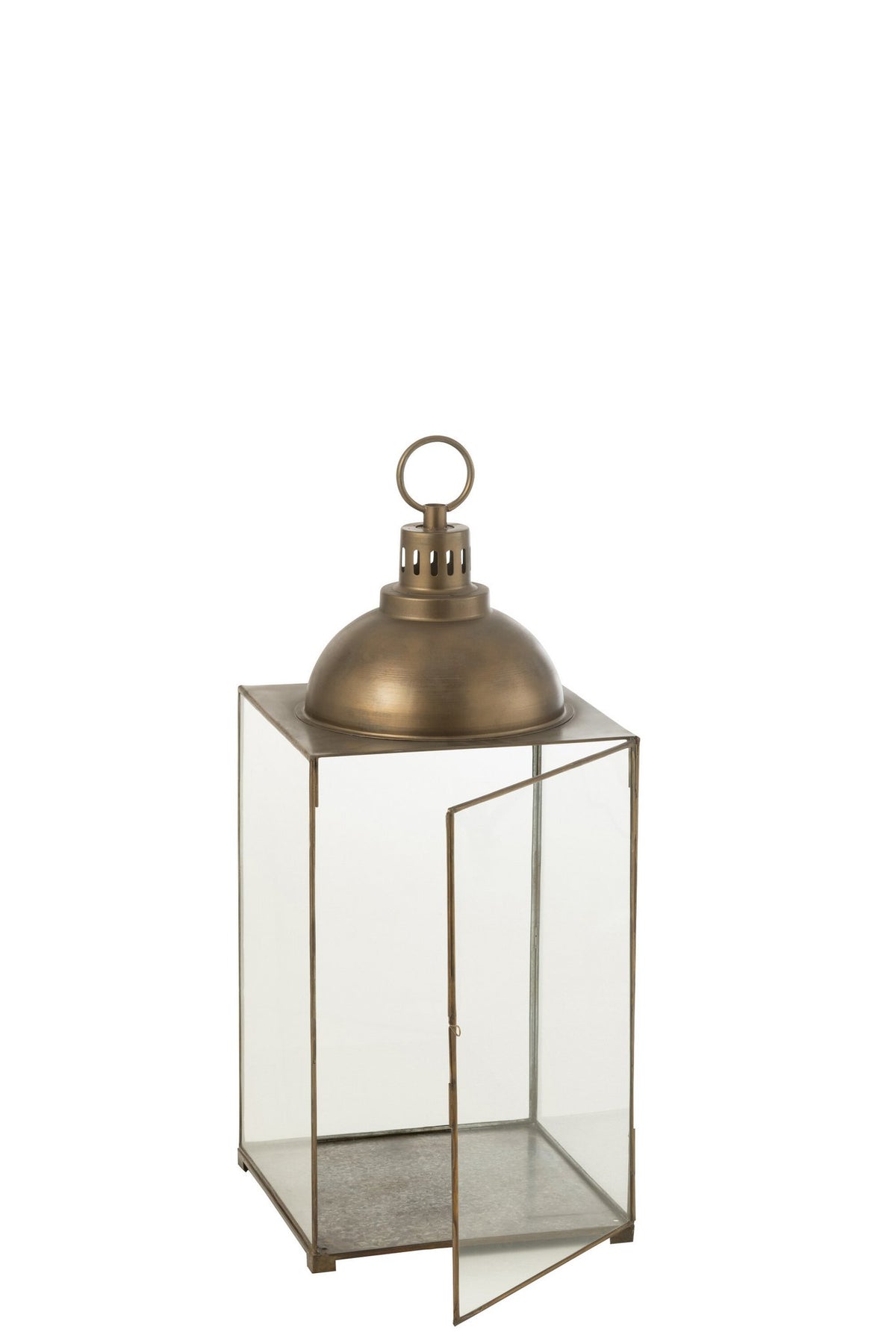 J-Line lantaarn Hagrid - glas/ijzer - brons - medium