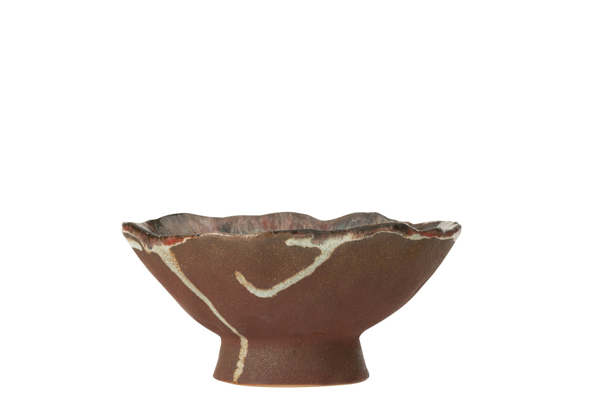 J-Line plateau Decoratief Naga - keramiek - roest/bruin - small