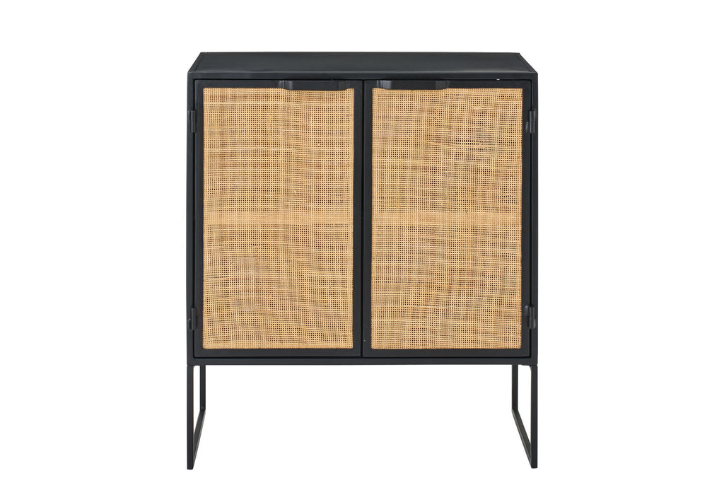 J-Line kast Rieten Panelen - hout - zwart/naturel