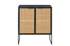 J-Line kast Rieten Panelen - hout - zwart/naturel