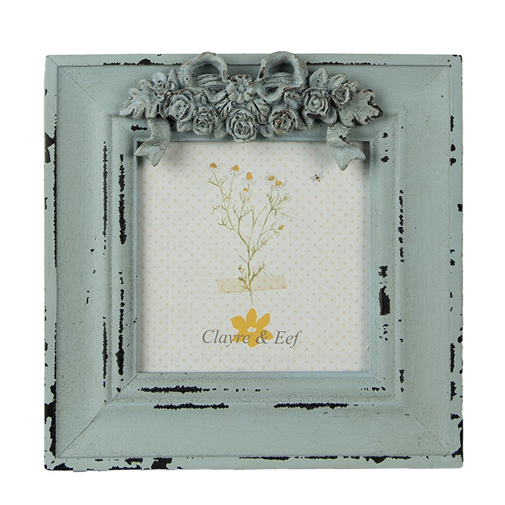 Fotolijst 10x10 cm Groen MDF Bloemen Fotokader