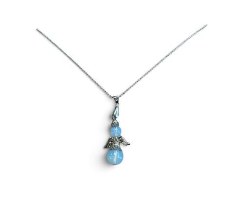 Ketting met een geluksengel van natuursteen Opaliet