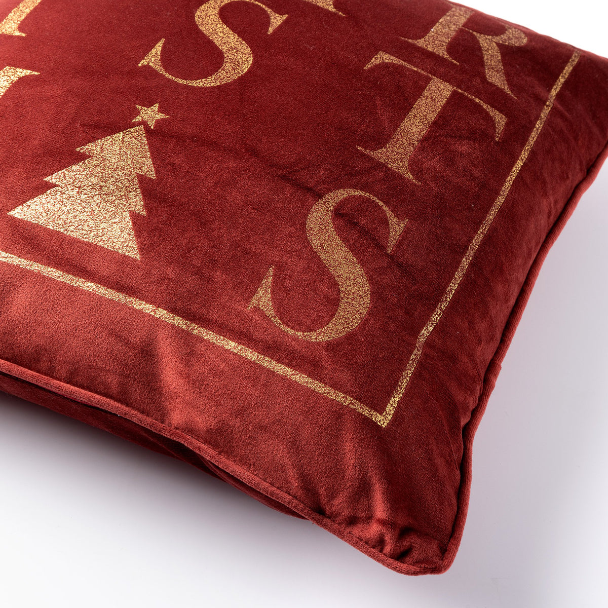 Textino Christmas - Kussen 45x45 cm - Kerstdecoratie - Fluweel - Biking Rood - Rood