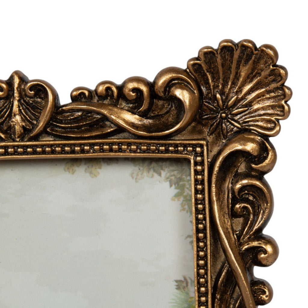 Fotolijst rechthoek schelp goud 15,2x2,4x20,4cm