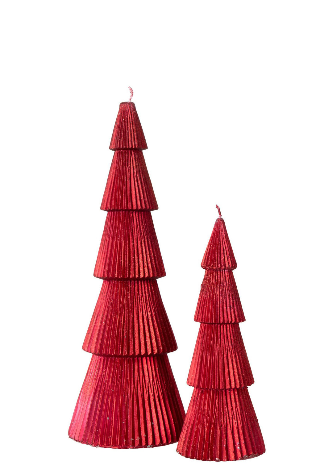 J-Line Dennenboomkaars - paraffine - kerstrood - large