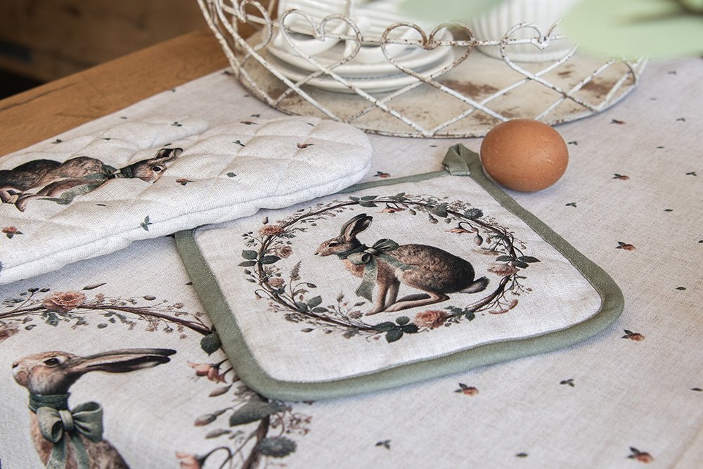 Tafelkleed 100x100 cm Beige Katoen
