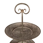 Etagère 2 Laags Ø 28x53 cm Grijs Groen ijzer Serveerschaal