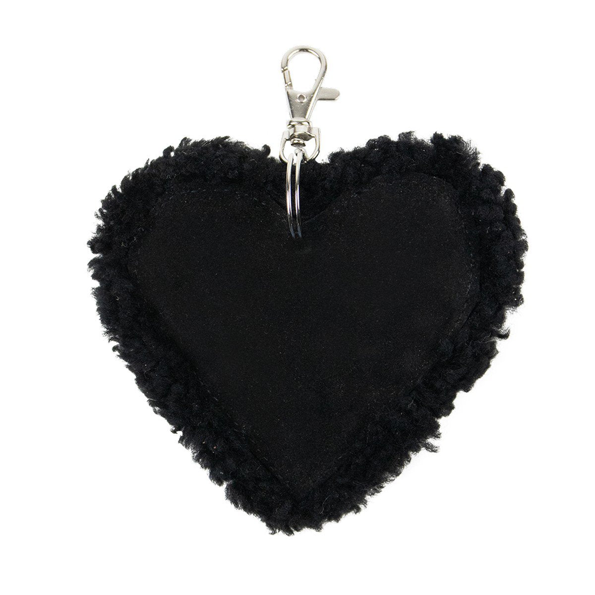 Schaap zwart sleutelhanger hart leer 10cm