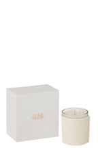 J-Line geurkaars Leder - Grape White - glas - wit - 40U