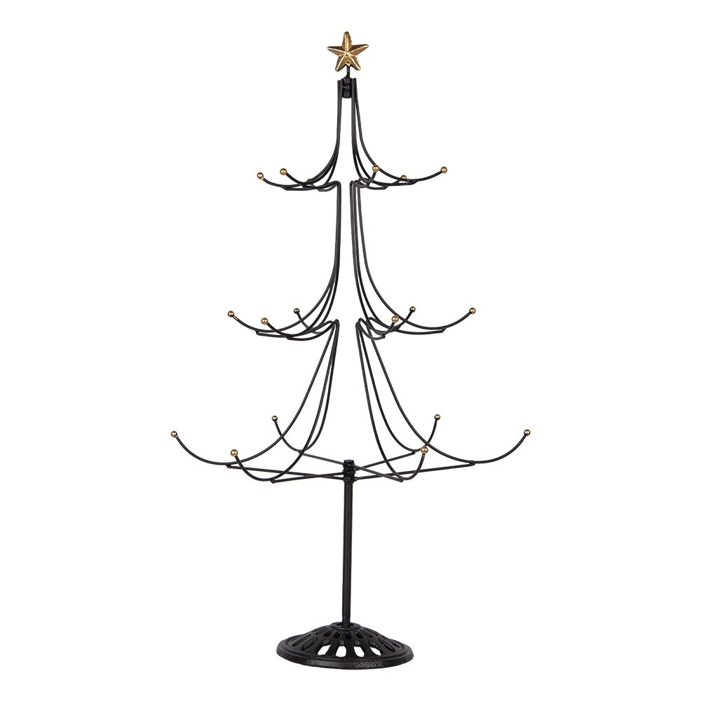 Kerstdecoratie Beeld Kerstboom Ø 41x71 cm Zwart Metaal