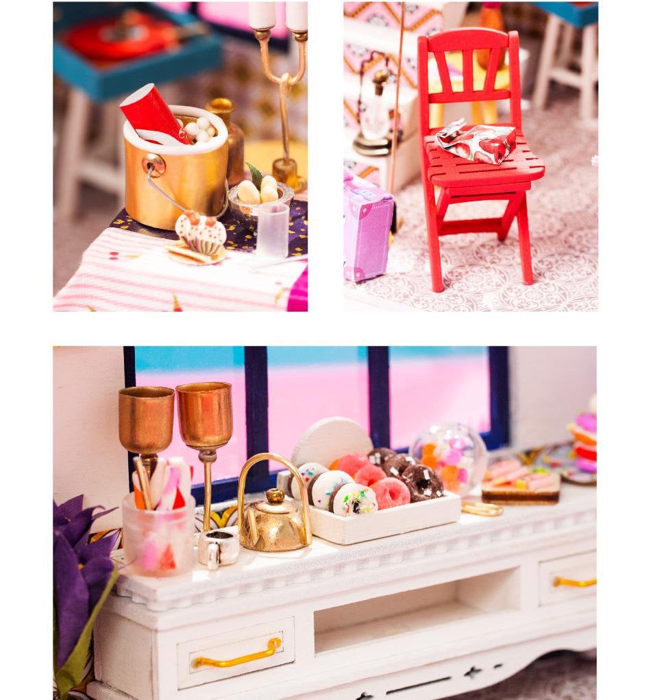 Robotime, DIY Huisje Party Time, DGF03, 30x15x16.5cm