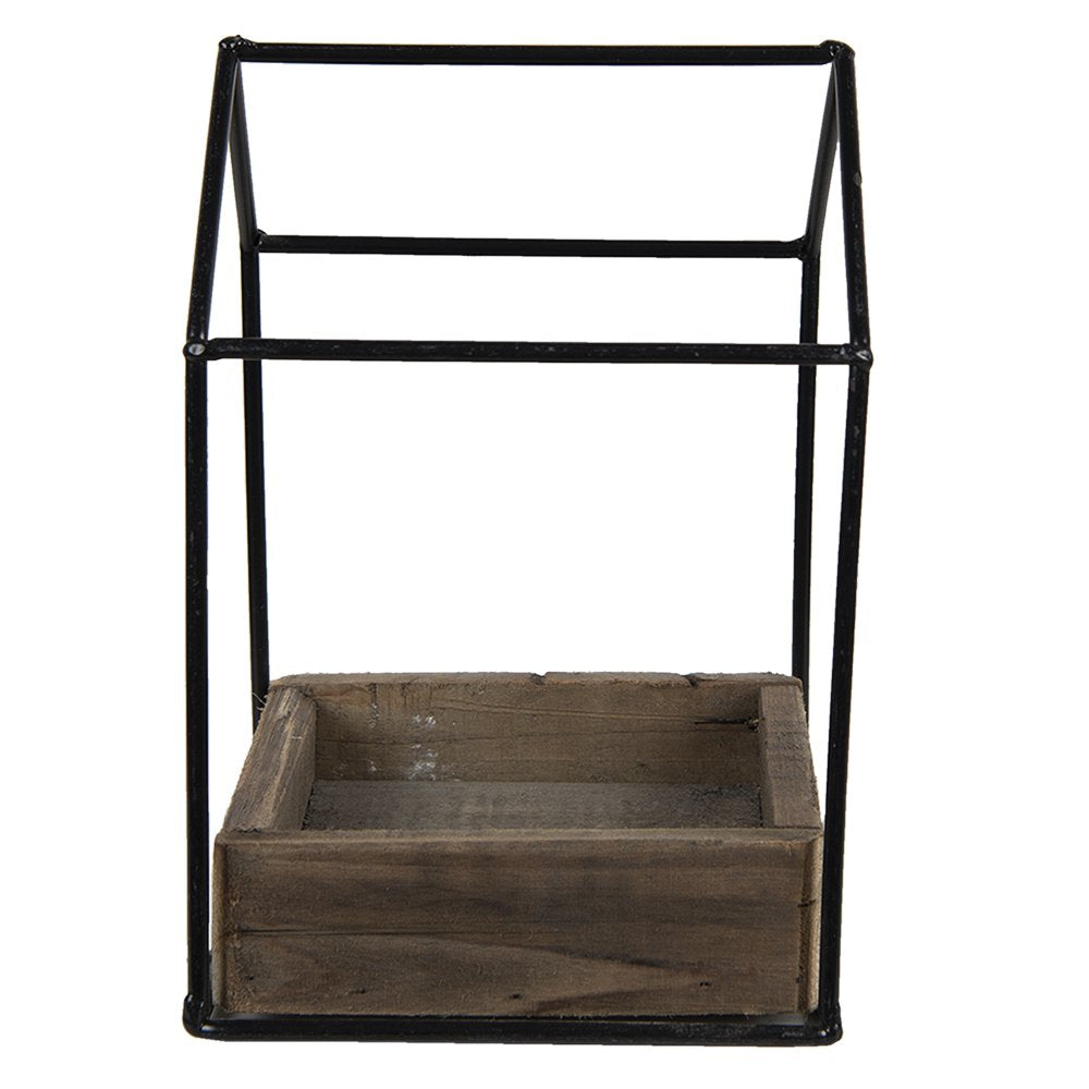 Bloempot 15x15x23 cm Bruin Hout Bloempot Binnen