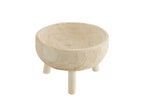 J-Line schaal Op Tripod Paulownia - hout - wit