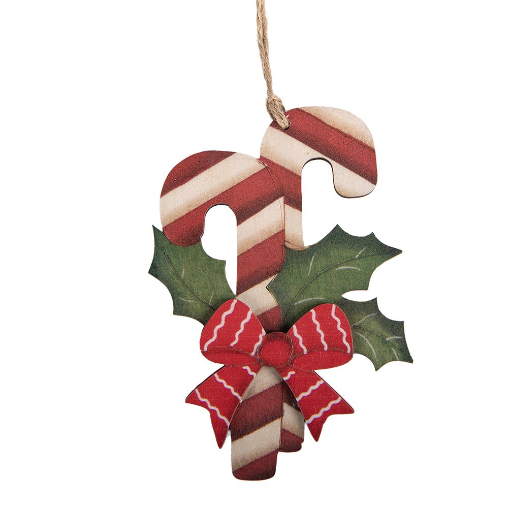 Kersthanger Zuurstok Rood Hout