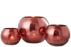 J-Line theelichthouder Bal Craquelé - glas - roze - large