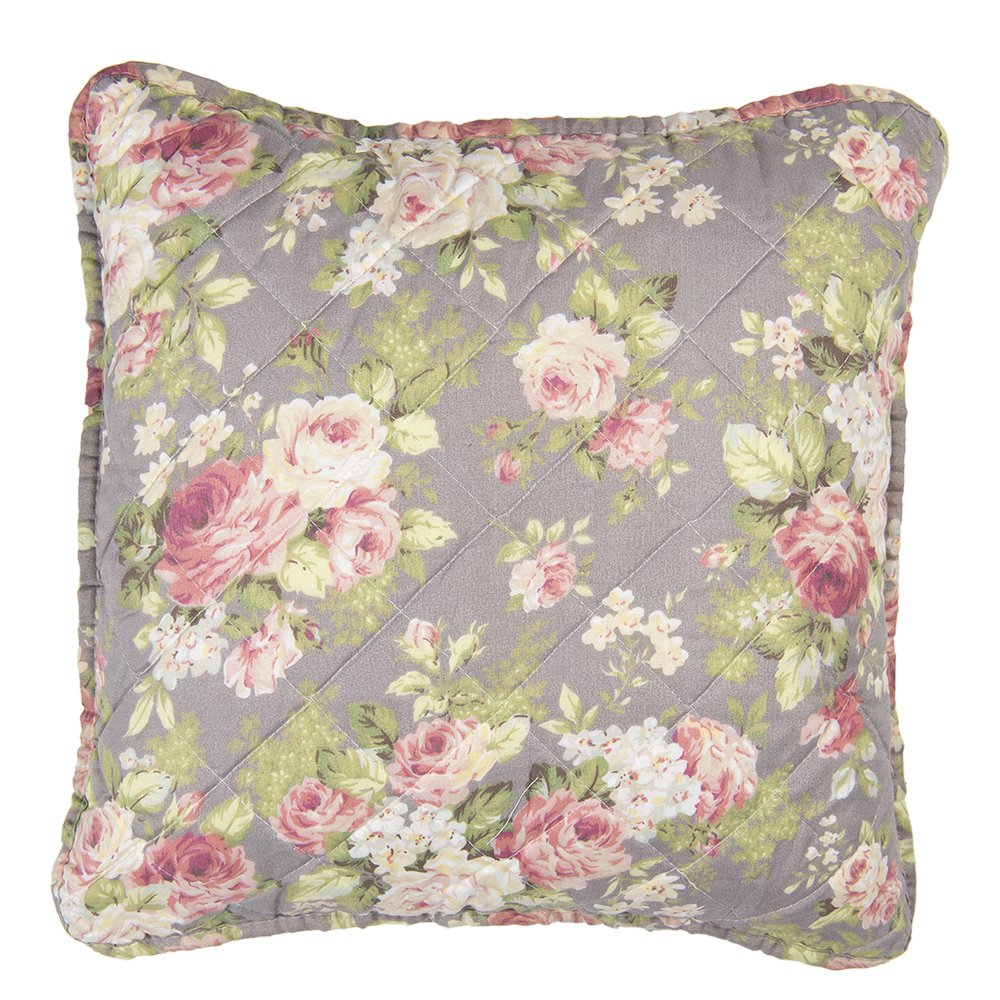 Kussenhoes 40x40 cm Grijs Groen Polyester Sierkussenhoes