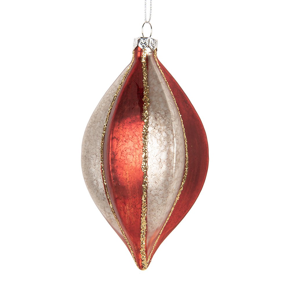 Kerstbal Ø 7x13 cm Zilverkleurig Glas