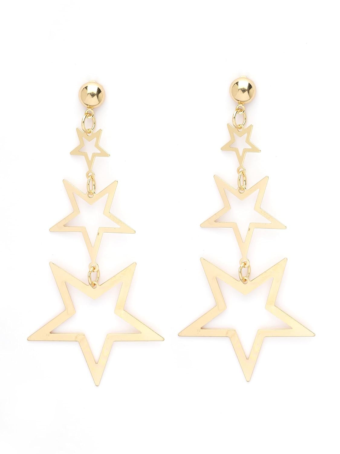 Afstuderen Star Dangler Oorbellen – Vergulde mode-sieraden – Star Design – Retailpakket