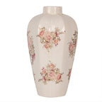 Vaas Ø 21x34 cm Beige Keramiek Bloemen