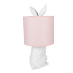 Tafellamp Konijn Ø 20x43 cm Wit Roze Polyresin Bureaulamp