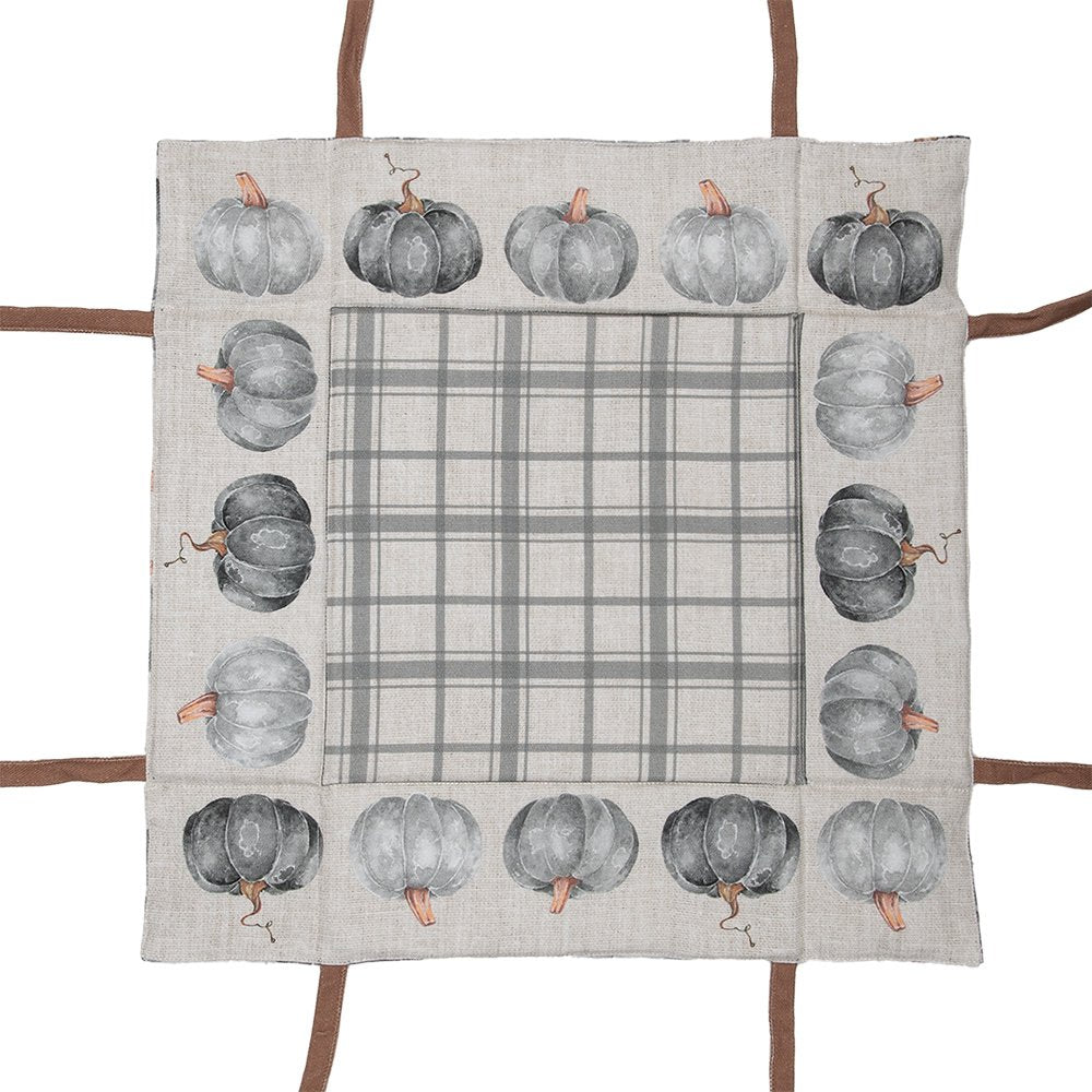 Broodmand 35x35x8 cm Grijs Katoen Pompoen