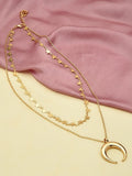 Tweelaags vergulde ketting – legering – 33 cm