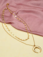 Tweelaags vergulde ketting – legering – 33 cm