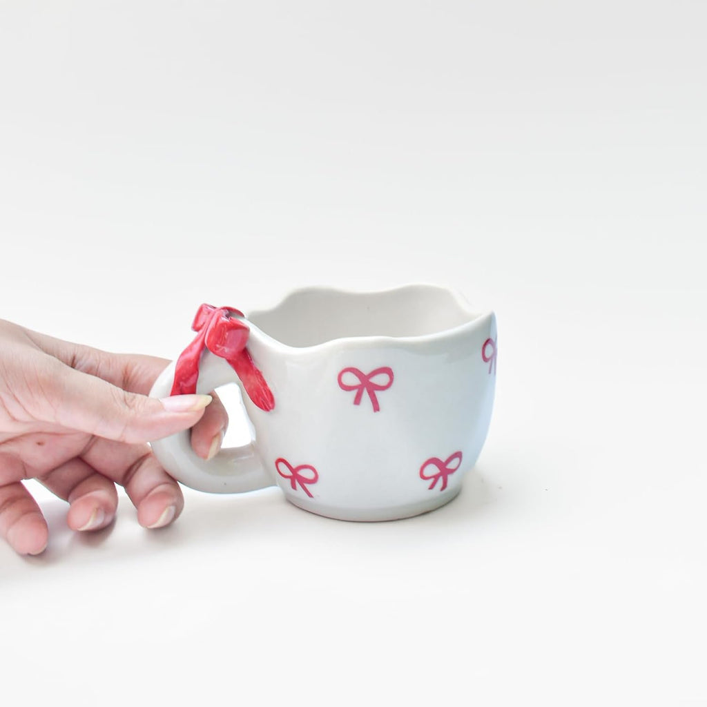 Koffiemok | Red Bow Theekopje Magnetronbestendig | Keramiek
