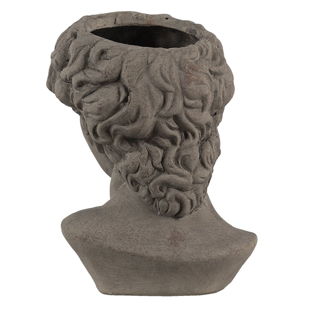 Bloempot Buste 14x13x21 cm Grijs Steen Bloempot Binnen