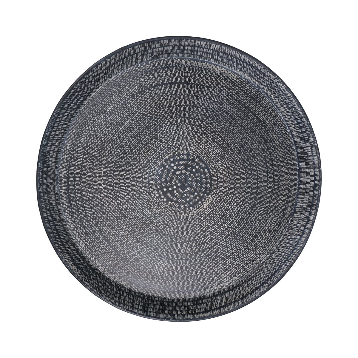 Metalen ronde schaal zwart D68,5