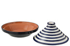 J-Line tajine Granada - keramiek - wit/blauw