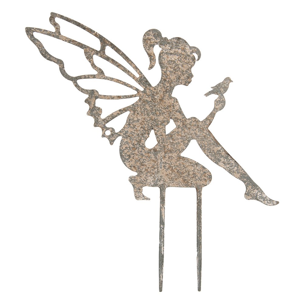 Tuinsteker Elf 31x1x33 cm Grijs Metaal