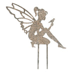 Tuinsteker Elf 31x1x33 cm Grijs Metaal