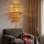 Saturn rotan wandlamp