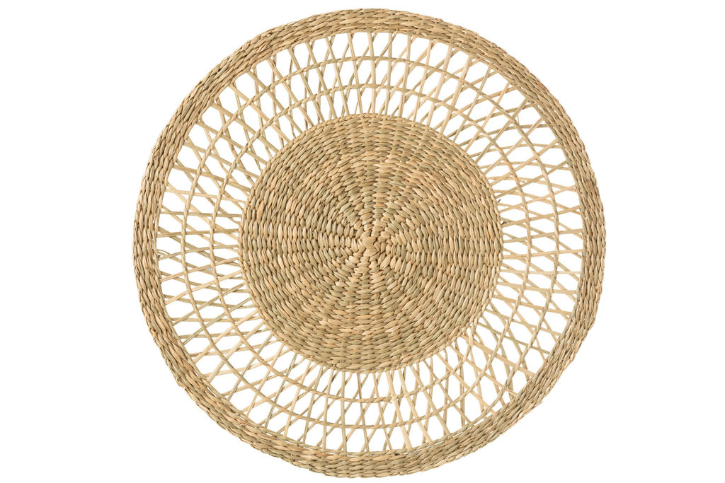J-Line Rond Zeegras placemat - jute - naturel