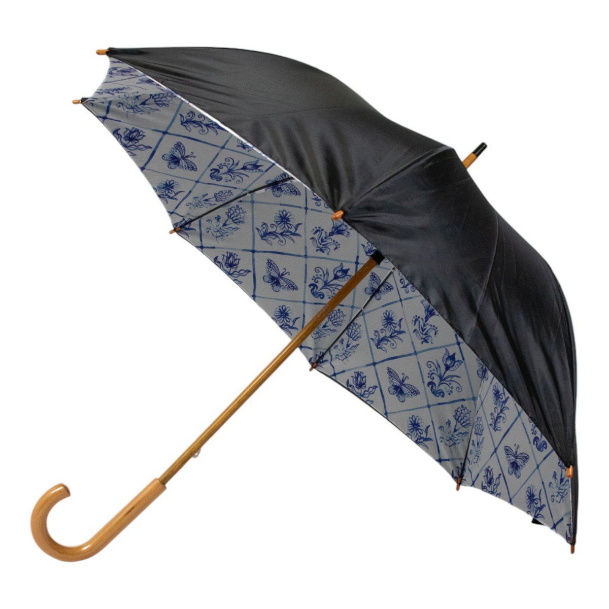 Paraplu Delfts blauw binnenprint 105cm