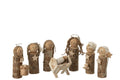 J-Line decoratie kerststal Koffer - hout - bruin/naturel