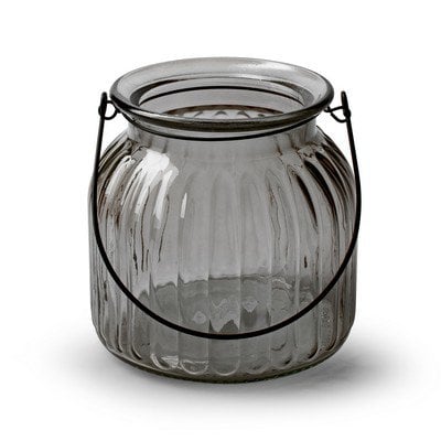Lantaarn 'britt' smoke h14,5 d15 cm