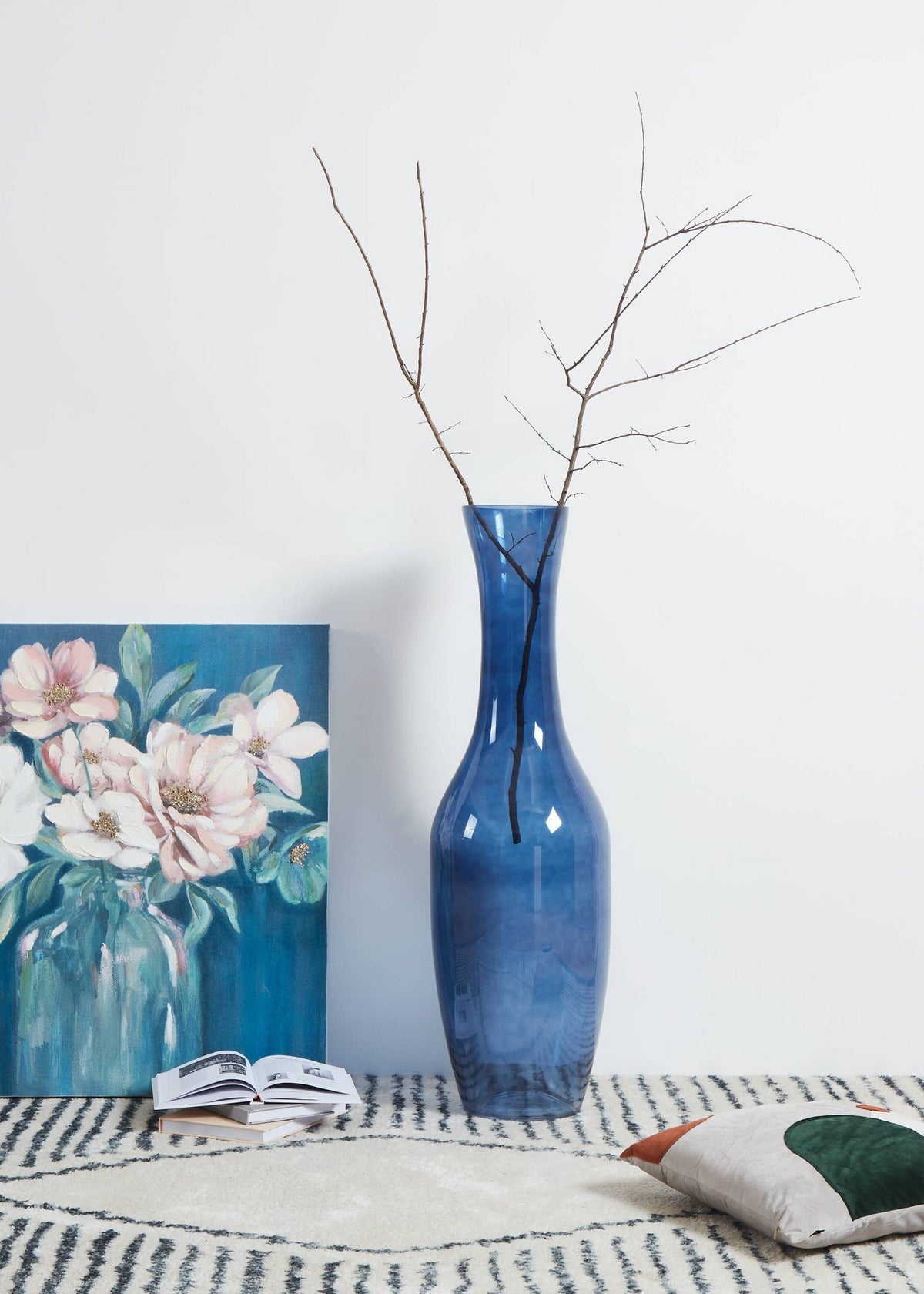 Vaas Longkali Blauw 30x100 cm
