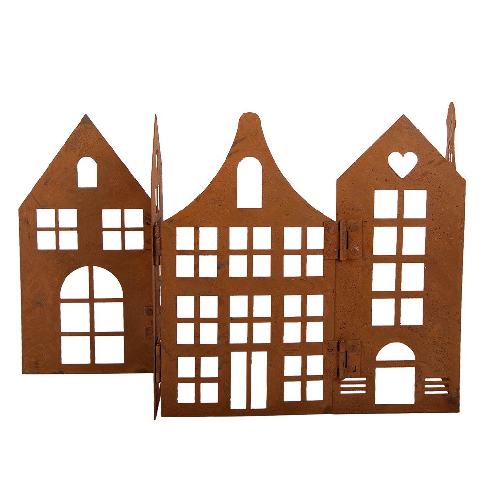 Decoratie Beeld Huis 45x1x21 cm Bruin Metaal